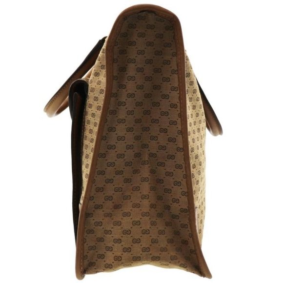 Gucci Vintage Brown Handle Bag Bamboo Buckle Top XL With Front Pocket - Picture 3 of 12